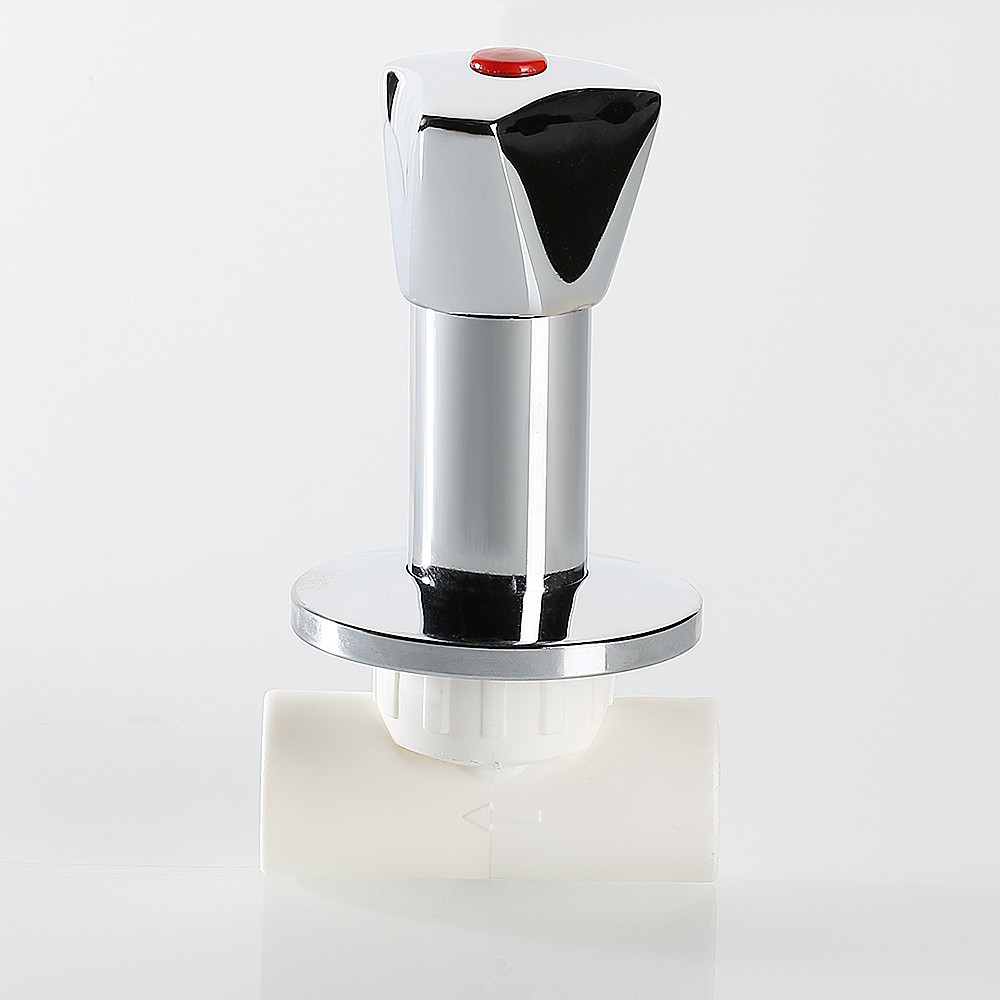 Вентиль PPR VALTEC с рукояткой и декоративной чашкой хром (Р-Р), DN 25